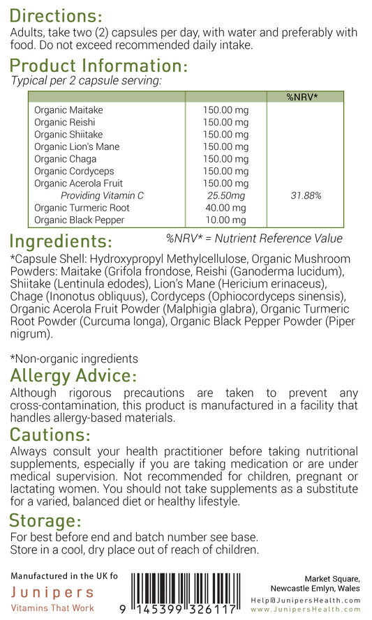 Organic Mushroom Complex 120 Capsules